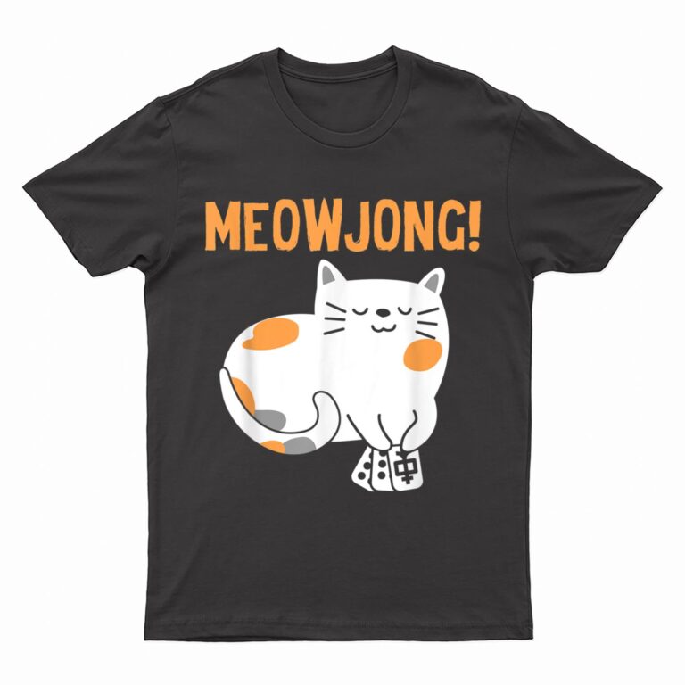 Mahjong Cat Player Board Game Mah-Jongg China Solitaire T-Shirt