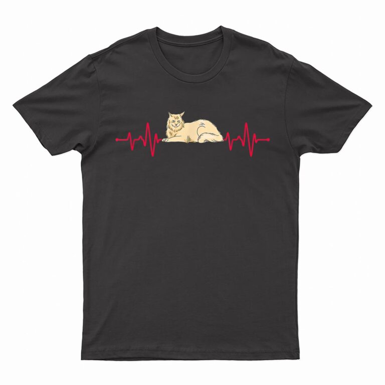 Maine Coon Cat Heartbeat T-Shirt