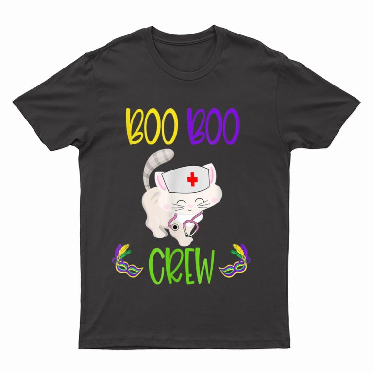 Mardi Gras Boo Boo Crew Nurse Cat Funny For Nurses Gifts T-Shirt