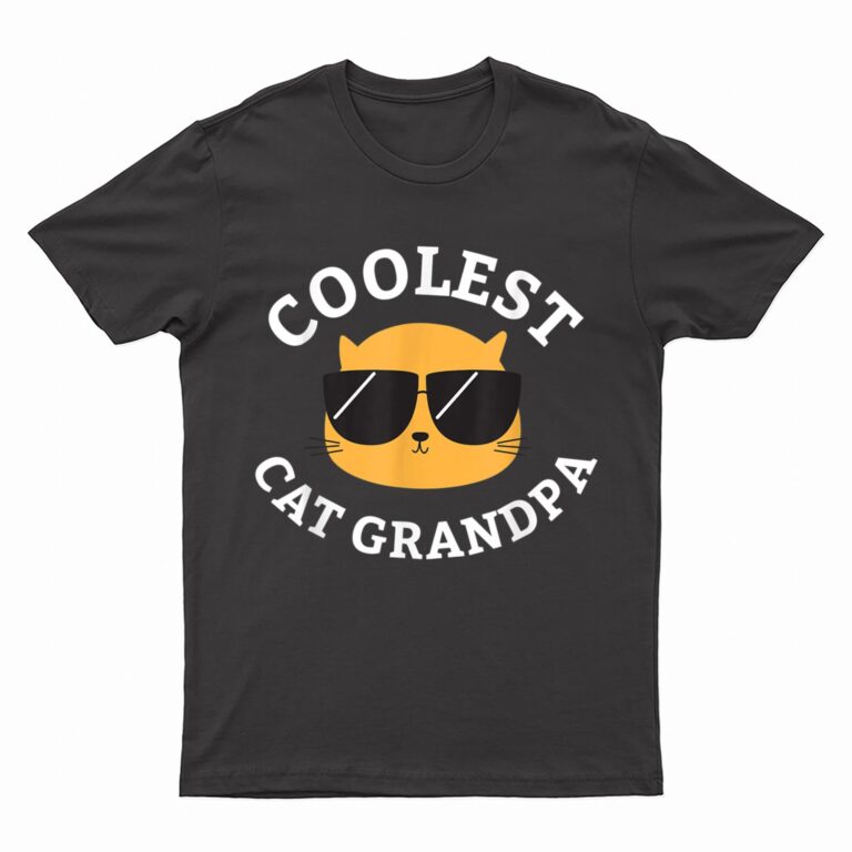 Mens Coolest Cat Grandpa T-Shirt