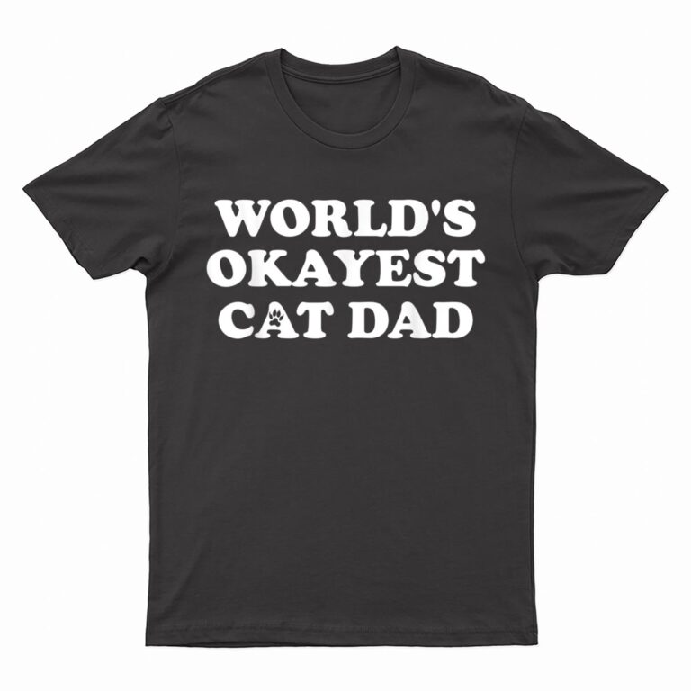 Mens Mens World's Okayest Cat Dad T-Shirt