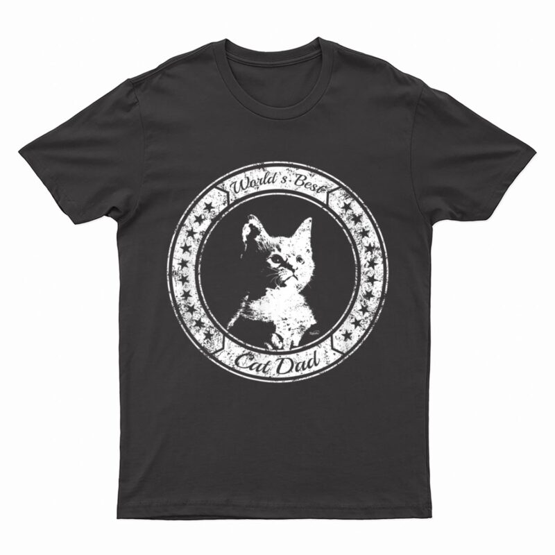 Mens funny World`s Best Cat Dad Kitten T-Shirt