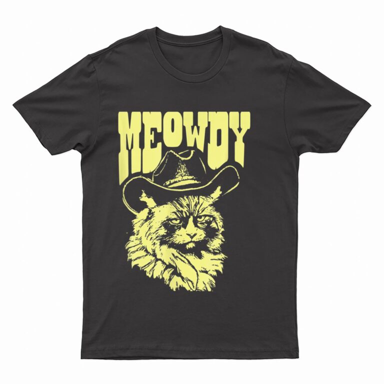 Meowdy Funny Country Cowboy Angry Cat Western Vibe T-Shirt