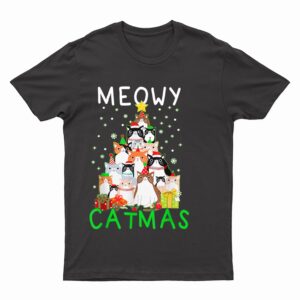 Meowy Catmas Cat Christmas Tree Xmas T-Shirt