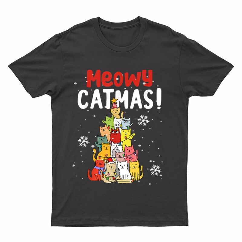 Meowy Catmas Christmas Cat T-Shirt