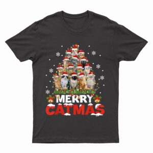 Merry Catmas Cat Christmas Pajamas X-mas T-Shirt