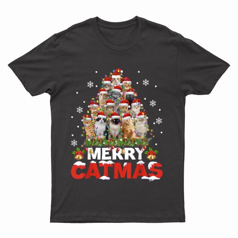 Merry Catmas Cat Christmas Pajamas X-mas T-Shirt