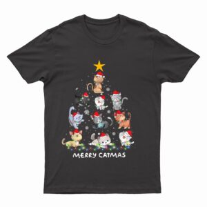 Merry Catmas Cat Christmas Tree Meowy Catmas T-Shirt