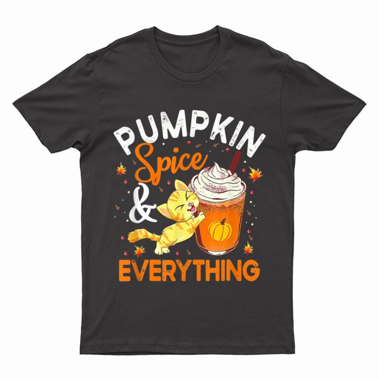 Pumpkin Spice Everything Cat Lover Cute Autumn Fall T-Shirt