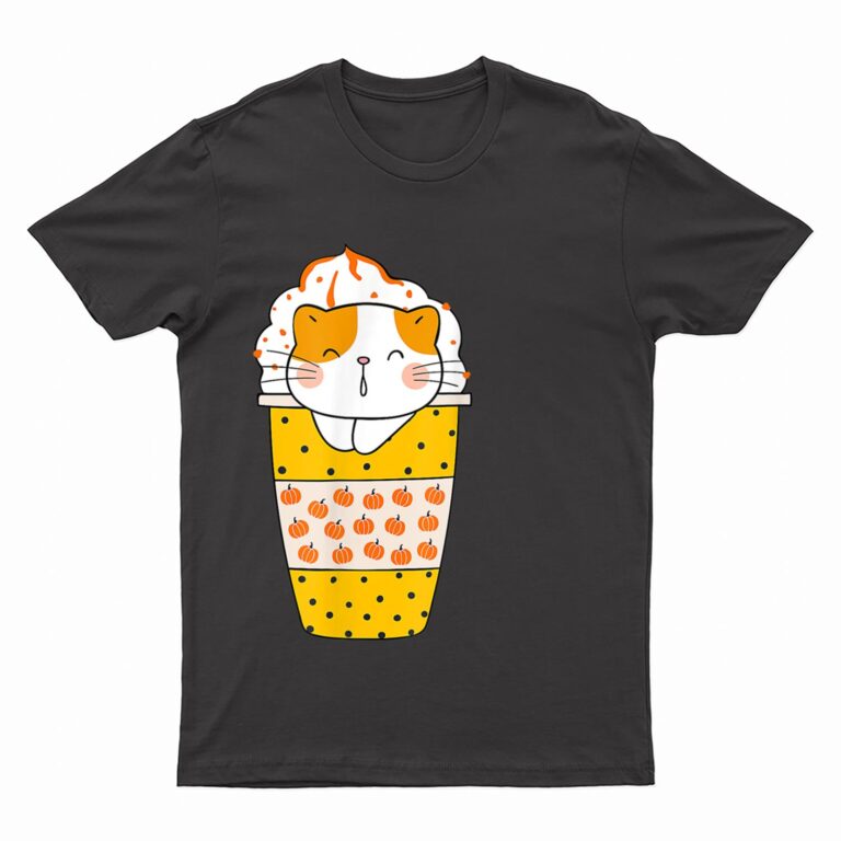 Pumpkin Spice Latte Fall Coffee Pumpkin Spice PSL Cat T-Shirt