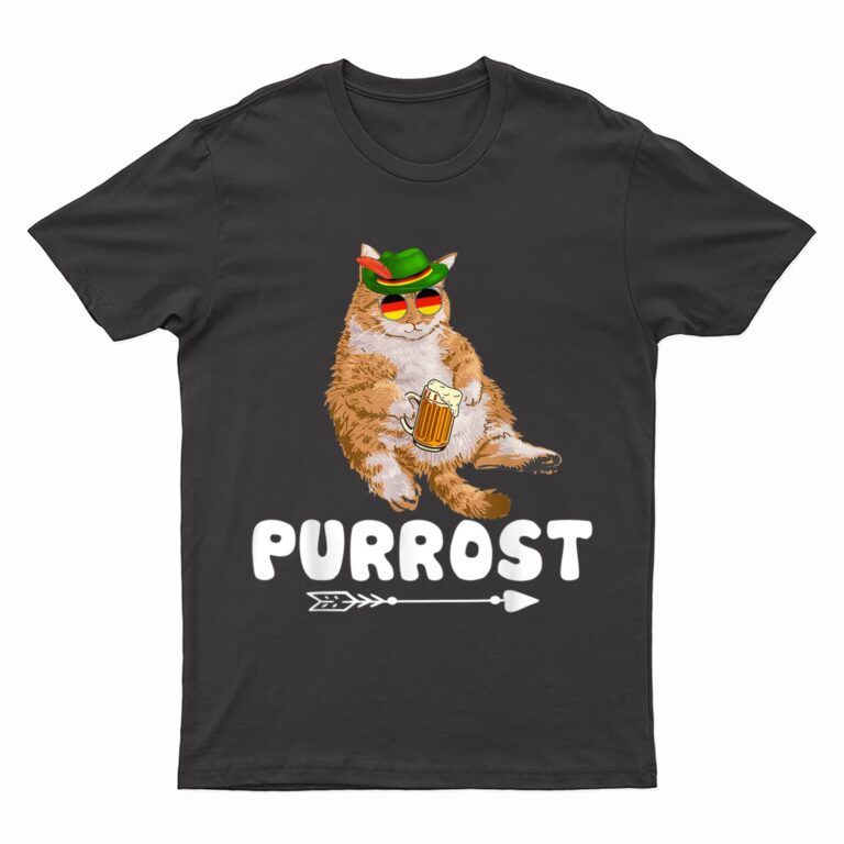 Purrost Lederhosen Cat Drinkers Germany Munich Oktoberfest T-Shirt