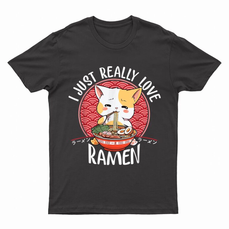 Ramen Cat Anime Kawaii Japanese Gift Girls Official Teenager T-Shirt