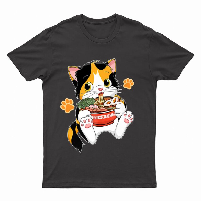Ramen Cat Anime Kawaii Japanese Merch Gifts T-Shirt