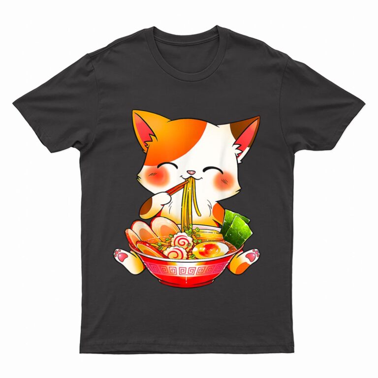 Ramen Cat Neko Anime Kawaii Japanese Merch Gifts T-Shirt