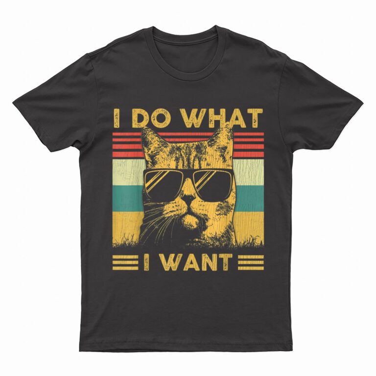 Retro 70s 80s 90s I do what I want cat funny cat lover T-Shirt