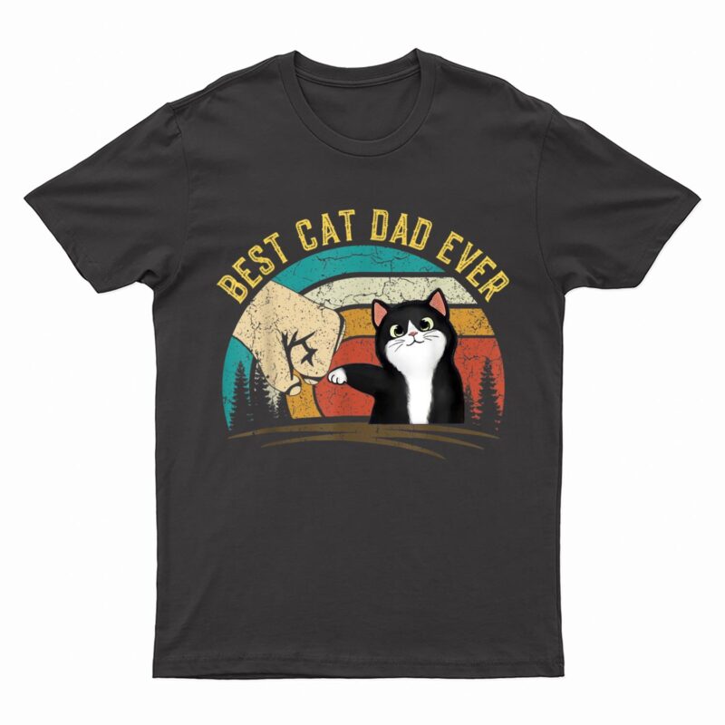 Retro Best Cat Dad Ever Father's Day Cat Daddy gifts T-Shirt