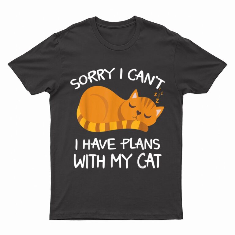 Retro Cat I'm Sorry I Can't I Have Plans With My Cat T-Shirt