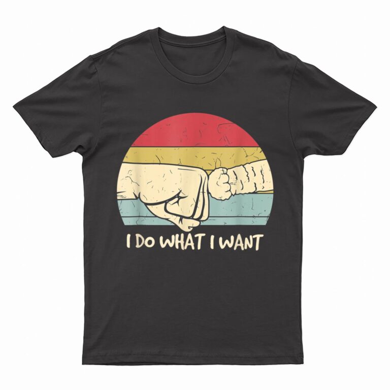 Retro Paw Cat I Do What I Want Cat Vintage Black Cat T-Shirt