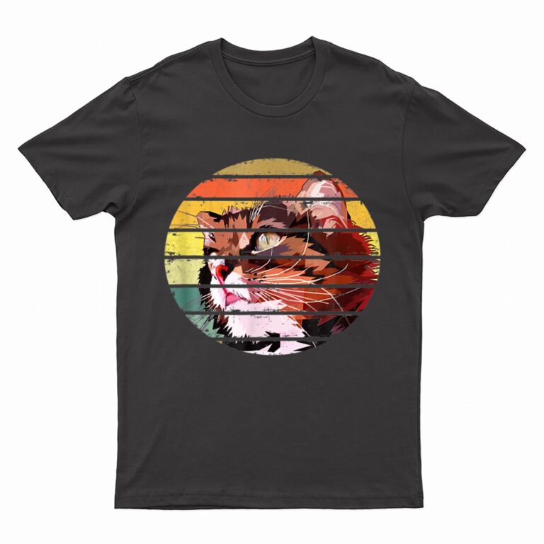 Retro Vintage Colorful Cat For Lovers Cat And Pets T-Shirt