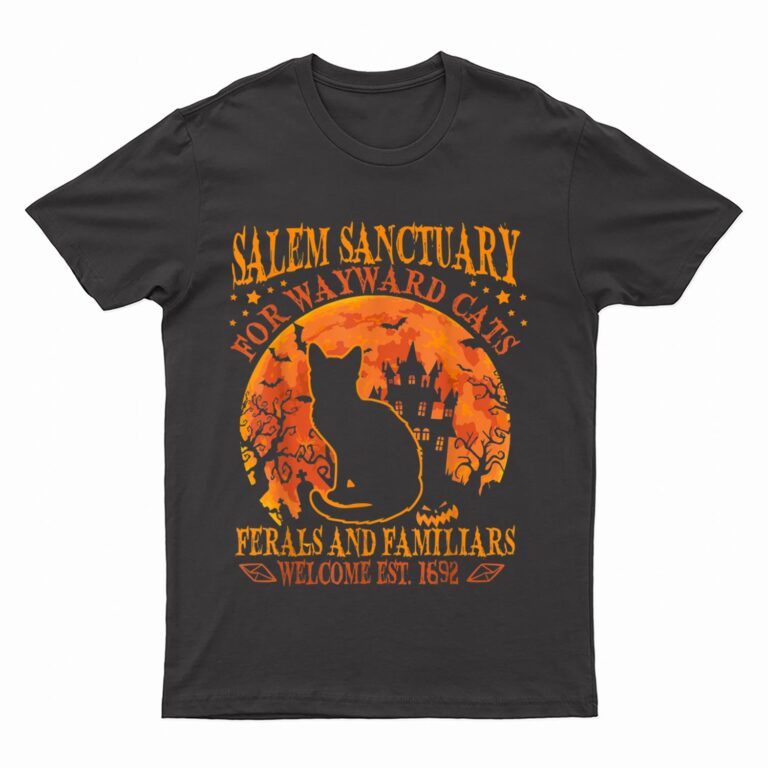 Salem Black Cat Halloween-Shirt Kids Girls Kitten Lover Gift T-Shirt