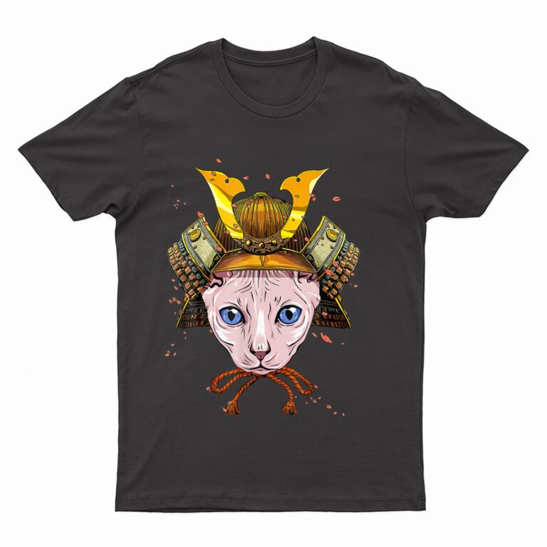 Samurai Sphynx Cat Warrior Samurai Cat Lovers T-Shirt