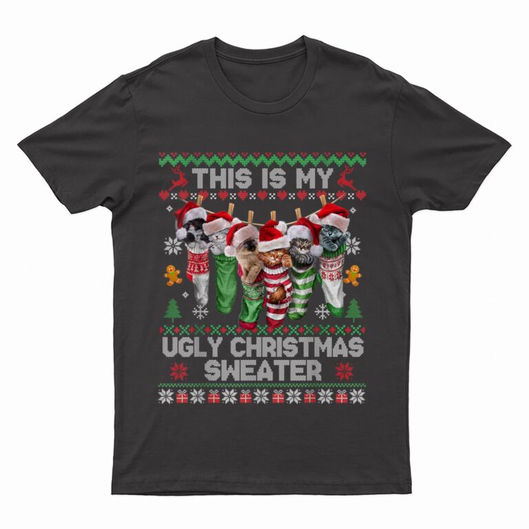 Santa Cats Pajama This is My Ugly Christmas Kittens Sweater T-Shirt