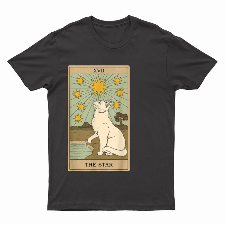 The Star Tarot Card Mermaid Gothic Cat T-Shirt