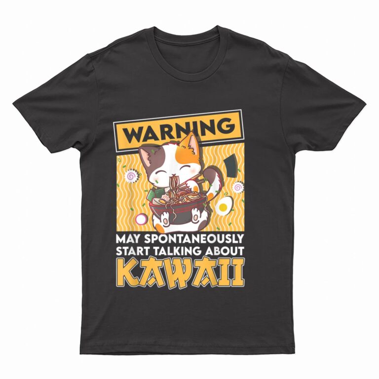 Vintage Cat Ramen Kawaii Anime Japanese Gift Girls Teenager T-Shirt