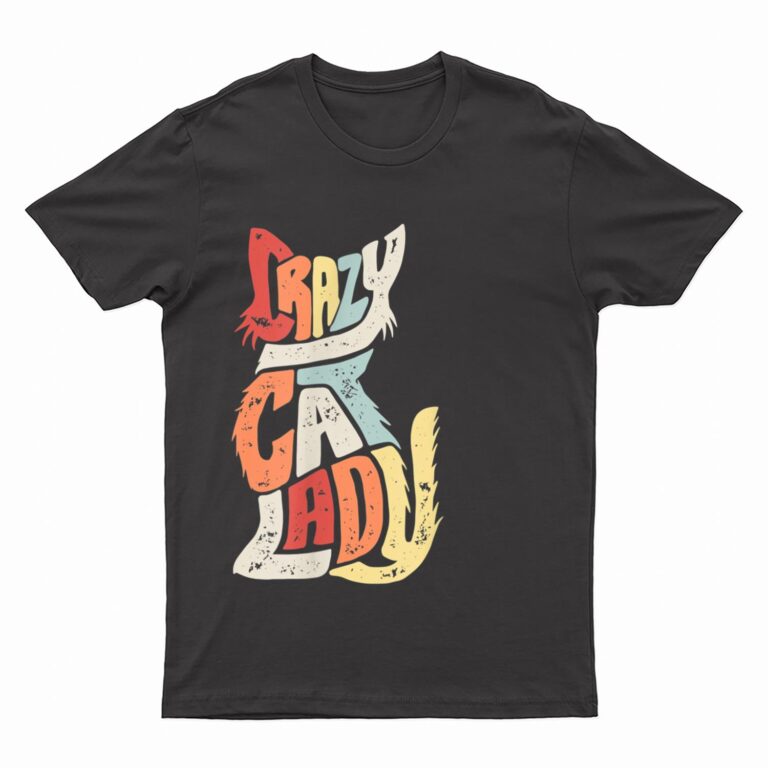 Vintage Crazy Cat Lady Funny Cat Meow T-Shirt