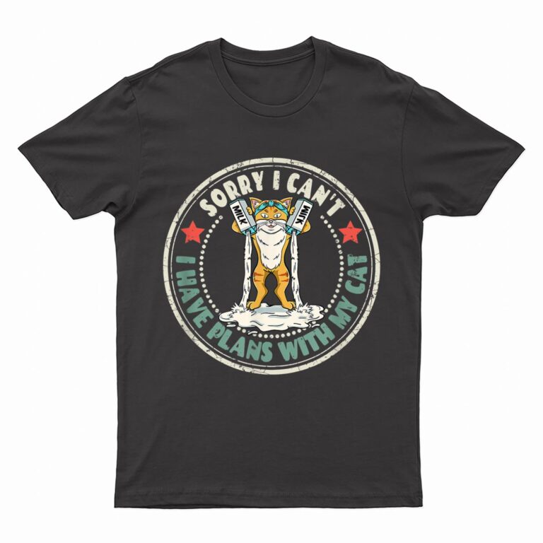 Vintage Sorry I Can't I Have Plans With Cat Lover T-Shirt