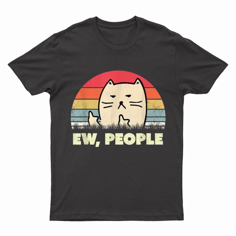 Vitnage black cat funny ew, people meowy cat kitty lovers T-Shirt
